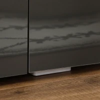 HOMCOM TV-Möbel LED-Bank mit 2 Regalen und Schränken 137 x 35 x 42 cm Weiß Grau lackiert(m-4)