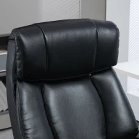 Vinsetto Bürodrehstuhl mit Massagefunktion, Heizung, 2 Massagepunkten durch Vibration, Kunstlederbezug Schwarz(m-5)