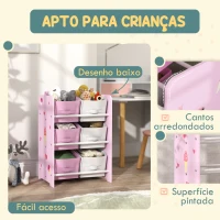 AIYAPLAY Estante para Brinquedos com 6 Caixas de Tecido não Tecido Amovíveis Organizador de Brinquedos para 43x30x60 cm Rosa(m-5)