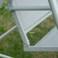 Balançoire de jardin 3 places Hollywoodschaukel avec toit en métal gris+argent 170 x 110 x 153 cm(m-5)