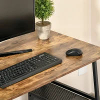 HOMCOM Büro im industriellen Design 2 Regale Spanplatten Altholzoptik Stahl Schwarz(m-4)