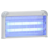 Outsunny UV-Insektenlampe Moskitolampe elektrische Fliegenfalle Insektenvernichter 30 W grau(m-6)