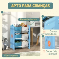 AIYAPLAY Estante para Brinquedos com 6 Caixas de Tecido não Tecido Amovíveis Organizador de Brinquedos para 43x30x60 cm Azul(m-5)