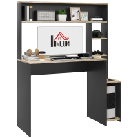 HOMCOM Schreibtisch mit mehreren Regalen, CPU-Ständer, großer Schreibtisch, 114L x 45B x 138H cm