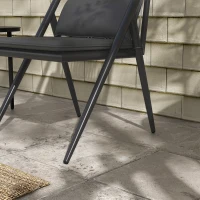 Outsunny Gartenmöbel für 2 Personen 3-teilig 2 Sessel mit Kissen + runder Couchtisch mit gehärteter Glasplatte Aluminiumrahmen(m-5)