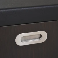 HOMCOM Scarpiera Salvaspazio da Ingresso Imbottita, Mobile da Ingresso con Scarpiera, con 3 Scomparti, Seduta in Pelle PU, per Soggiorno e Corridoio, 80x30x43 cm, Nero(m-8)