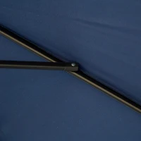 Outsunny Runder neigbarer Sonnenschirm Ø 268 cm mit Fransen aus dichtem Polyester-Gewebe, UV-Schutz, abnehmbarem Stiel, 8 Streben - Blau(m-5)