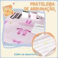 AIYAPLAY Mesa e Cadeiras para Crianças Conjunto de 3 Peças com Mesa Cadeiras Infantil Estilo Princesa pRosa e Branco(m-5)