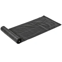 Outsunny Mulchfolien - Mulchfolie gegen Unkraut 130 g/m² reißfest atmungsaktiv anti UV 92L x 1B m(m-1)