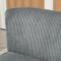 HOMCOM Canapé 2 places rembourré, bois, polyester velours, mousse, 117 x 56,5 x 77 cm, Gris(m-4)