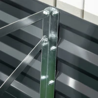 Outsunny Potager Surélevé avec Treillis Extensible, Stahl, gris foncé, 120 x 90 x 59 cm(m-5)