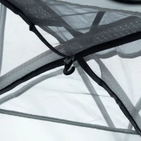 Outsunny Campingzelt für 3-4 Personen wasserdicht doppellagige Mesh-Fenster tragbar 350 x 150 x 128 cm Grau(m-4)