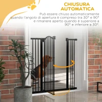 PawHut Cancelletto per Cani Estensibile con 4 Viti Regolabili, in Metallo e Plastica, 74-100x94 cm, Nero(m-5)