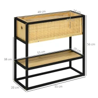 Outsunny Rechteckiger Pflanzkasten auf Stecktafeln mit unterem Regal - Quadratisches Hochbeet im Freien - Metall und Holz - 55 x 20 x 56 cm(m-3)