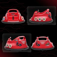 AIYAPLAY Kinder Bumperauto, 360° Draaibaar, voor 3-5 Jaar, met Afstandsbediening, Muziek, Rood(m-9)
