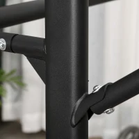 HOMCOM Multifunktionale Trainingsstation Klimmzugstange Römischer Stuhl höhenverstellbar Stahl Schwarz Rot(m-5)