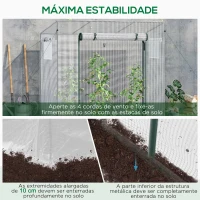 Outsunny Estufa de Jardim Pequena Estufa de Exterior com Janelas e Estrutura de Aço Estufa de Cultivo 200x76x168 cm Branco(m-6)