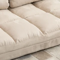 HOMCOM 2-in-1 Bodensessel, Rückenlehne, Verstellbar, 102 x 73 x 60 cm, Beige(m-9)