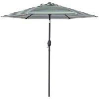 Outsunny Parasol de Jardin Terrasse Parasol Structure en Acier en Plein air Rayures Vertes Ø230 x 216 cm(m-1)