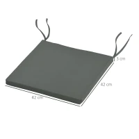Outsunny Set mit 6 Gartenstuhlkissen Outdoor Polsterung 3 cm Polyesterstoff Maße 42L x 42B cm Dunkelgrau(m-3)