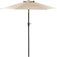 Outsunny Garten Sonnenschirm Neigbarer hexagonaler Sonnenschirm dim. Ø 2,3 x 2,16H m Metall Polyester hohe Dichte Beige(m-1)