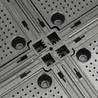 Outsunny Carré Potager surélevé 6 pièces avec trous d'évacuation Effet rotin Bac à fleurs DIY Marron 40 x 40 x 44 cm(m-5)