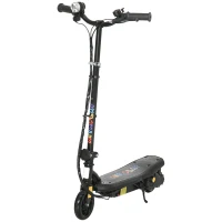 HOMCOM Elektrischer Tretroller 120 W klappbar für Kinder 7-14 Jahre 12 km/h max. Reichweite 10 km max. Schwarz(m-6)
