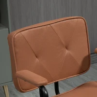 Vinsetto Fauteuil de Bureau avec Roulettes Chaise de Bureau Réglable en Hauteur avec Fonction Bascule 360° Rotation Inclinable Mousse Brun 61 x 58 x 82-91 cm(m-4)