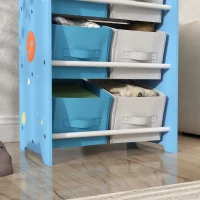 AIYAPLAY Estante para Brinquedos com 6 Caixas de Tecido não Tecido Amovíveis Organizador de Brinquedos para 43x30x60 cm Azul(m-9)