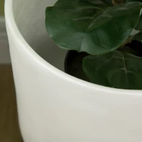 Outsunny Lot de 2 Supports de Plantes, résistant aux intempéries, pieds amovibles, 31 cm x 31 cm x 55 cm, Blanc(m-4)