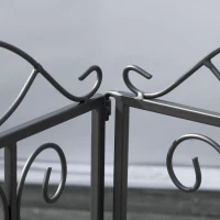 Outsunny Set aus 4 dekorativen Gartenzäunen aus schwarzem Metall mit Verzierungen - 252 x 62 cm schwarz(m-5)