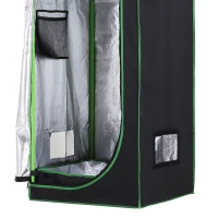 Outsunny Tenda da Coltivazione Idroponica in Mylar e Oxford 600D per Riflettere la Luce grow box grow tenda 60x60x140 cm(m-11)