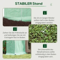 Outsunny Foliekas, kweekkas met roldeur, zijvenster, voor tuin, van staal, kunststof, 200 x 76 x 168 cm, Groen(m-6)