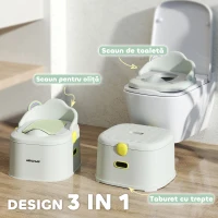 AIYAPLAY Oliță pentru Copii 3 în 1 cu Tavă Detașabilă, Convertibilă în Taburet și Scaun, 35,6x31,8x29,5 cm, Gri(m-4)