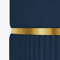 HOMCOM Banco de Armazenamento para Dormitório Puff de Arrumação Estofado em Veludo com Pés Antiderrapantes Ø36x44 cm Azul Escuro(m-7)