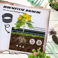 Outsunny Zestaw 2 ocynkowanych pojemników do sadzenia, Ø60 x 30H cm donice z otwartym dnem na różne rośliny, Ciemnoszary(m-5)