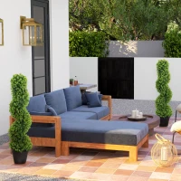 HOMCOM Zestaw 2 Dekoracyjnych Roślin, Sztuczne Rośliny w Doniczkach, Sztuczna Zielenina do Domu, Wewnątrz, Na Zewnątrz, 90 cm, Zielone(m-7)