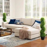 HOMCOM Zestaw 2 Dekoracyjnych Roślin, Sztuczne Rośliny w Doniczkach, Sztuczna Zielenina do Domu, Wewnątrz, Na Zewnątrz, 90 cm, Zielone(m-8)