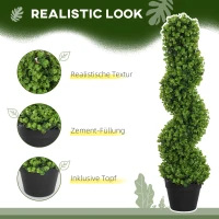 HOMCOM Zestaw 2 Dekoracyjnych Roślin, Sztuczne Rośliny w Doniczkach, Sztuczna Zielenina do Domu, Wewnątrz, Na Zewnątrz, 90 cm, Zielone(m-4)