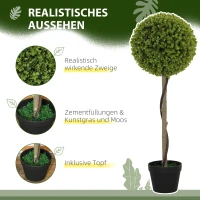 HOMCOM Kunsteucalyptusboom, Set van 2, Inclusief Pot, Onderhoudsvriendelijk, 90 cm(m-4)