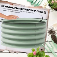 Outsunny Zestaw 2 ocynkowanych donic Ø60 x 30H cm z otwartym dnem na różne rośliny, Zielony(m-6)