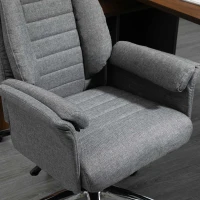 HOMCOM High Back Double-Tier Armrest Office Chair Grey(m-10)