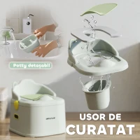 AIYAPLAY Oliță pentru Copii 3 în 1 cu Tavă Detașabilă, Convertibilă în Taburet și Scaun, 35,6x31,8x29,5 cm, Gri(m-5)