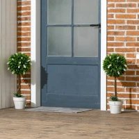 HOMCOM Set van 2 Lavendel Kunstbomen, 60 cm hoog, inclusief Pot en Kunstmos, Wit(m-2)