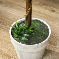 HOMCOM Set van 2 Lavendel Kunstbomen, 60 cm hoog, inclusief Pot en Kunstmos, Wit(m-9)