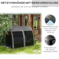 Outsunny 3-zits terrasschommel, verandaschommel met bedfunctie, Hollywoodschommel met muggennet en stalen frame, Grijs(m-5)