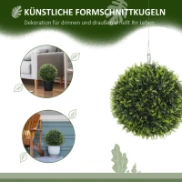 HOMCOM Kunstplanten Set van 2, UV-bestendige Decoratieve Planten, Decor-Planten, Indoor, Outdoor, 45 cm, Groen(m-5)