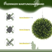 HOMCOM Kunstplanten Set van 2, UV-bestendige Decoratieve Planten, Decor-Planten, Indoor, Outdoor, 45 cm, Groen(m-6)