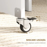 HOMCOM Masă Pliabilă, Masă Rabatabilă pentru 2-4 Persoane cu Sertar, 2 Rafturi și 2 Roți, 114,5x70x75 cm, Stejar(m-6)