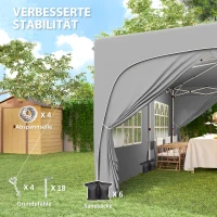 Outsunny 3 x 6 m Pawilon typu pop-up z bocznymi ścianami, UPF50+ regulowany namiot ogrodowy z torbą i workami z piaskiem(m-8)